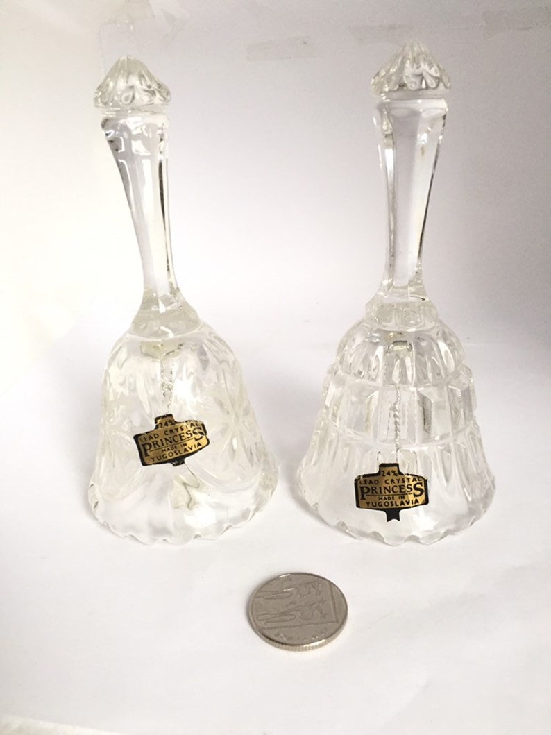 Download Collectible Bell Figurines Two Rare Vintage Lead Crystal Princess House Crystal Bells Made In Yugoslavia Glass Art Art Collectibles Delage Com Br