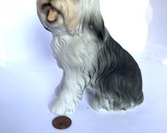 English Sheepdog puppy figurine Doggy Figurine Vintage Harvey Knox English Sheepdog Dog Figurine
