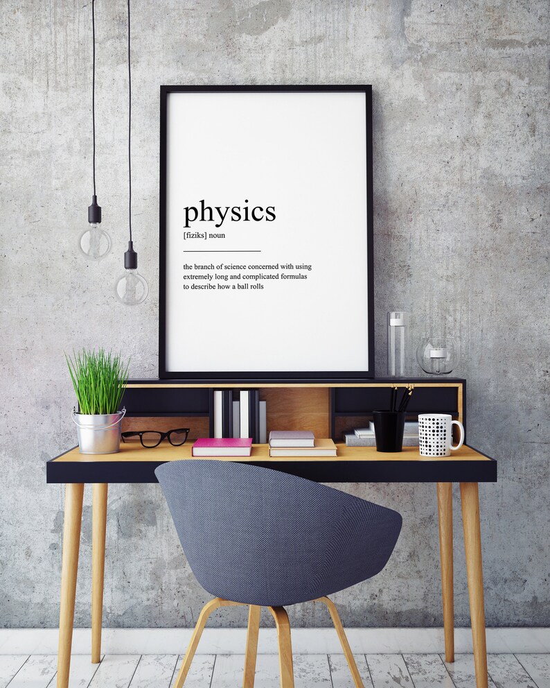 Physics Definition Wall Print Wall Print Wall Art Home Etsy