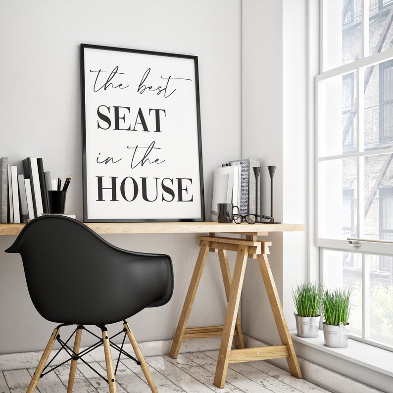 The best seat in the house Print Bathroom Poster Bathroom Sign Printable Wall Art Dining Table Poster