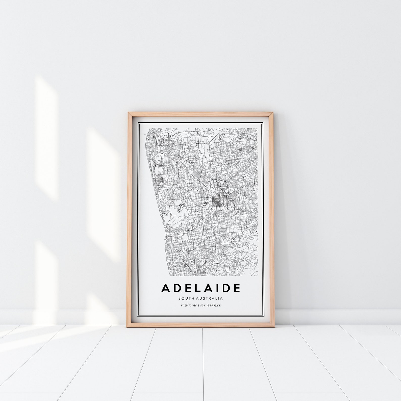Adelaide City Map Print Modern Art Print Adelaide Poster Etsy