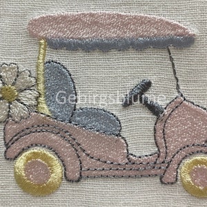 スカロップゴルフカート刺繍デザイン 5サイズ 機械刺繍ファイル 即時ダウンロード
