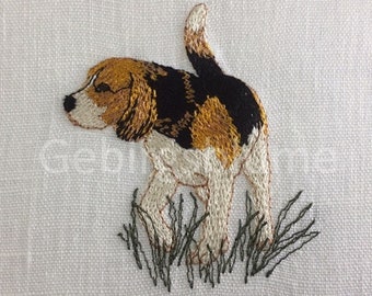 Beagle dog embroidery design Animal embroidery art 4x4 hoop size Instant download