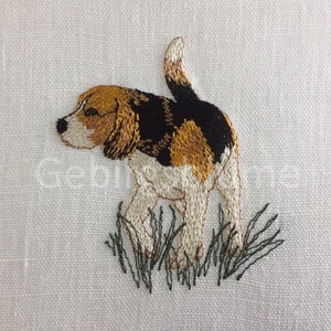 Beagle dog embroidery design Animal embroidery art 4x4 hoop size Instant download