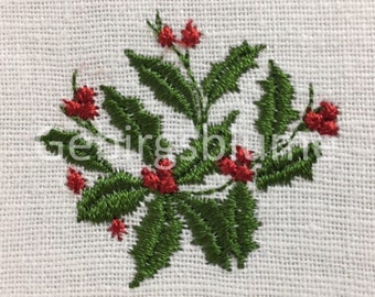 Holly Christmas Embroidery Design Holiday embroidery Instant Download Digital File