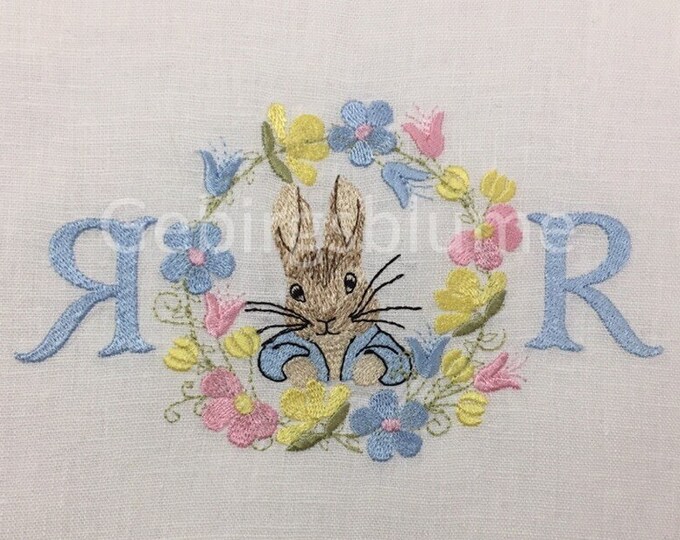 Monogram 6832 Bunny Embroidery Design Peter Rabbit Embroidery Monogram Font Machine ...