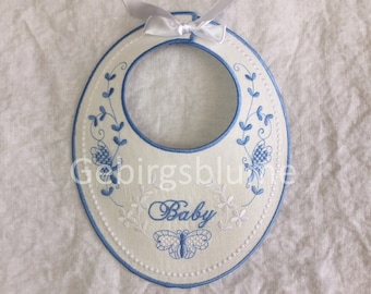 Baby Bib Sewen in the Embroidery Hoop  Mashine Embroidery designs  Instant Download + PDF tutorial