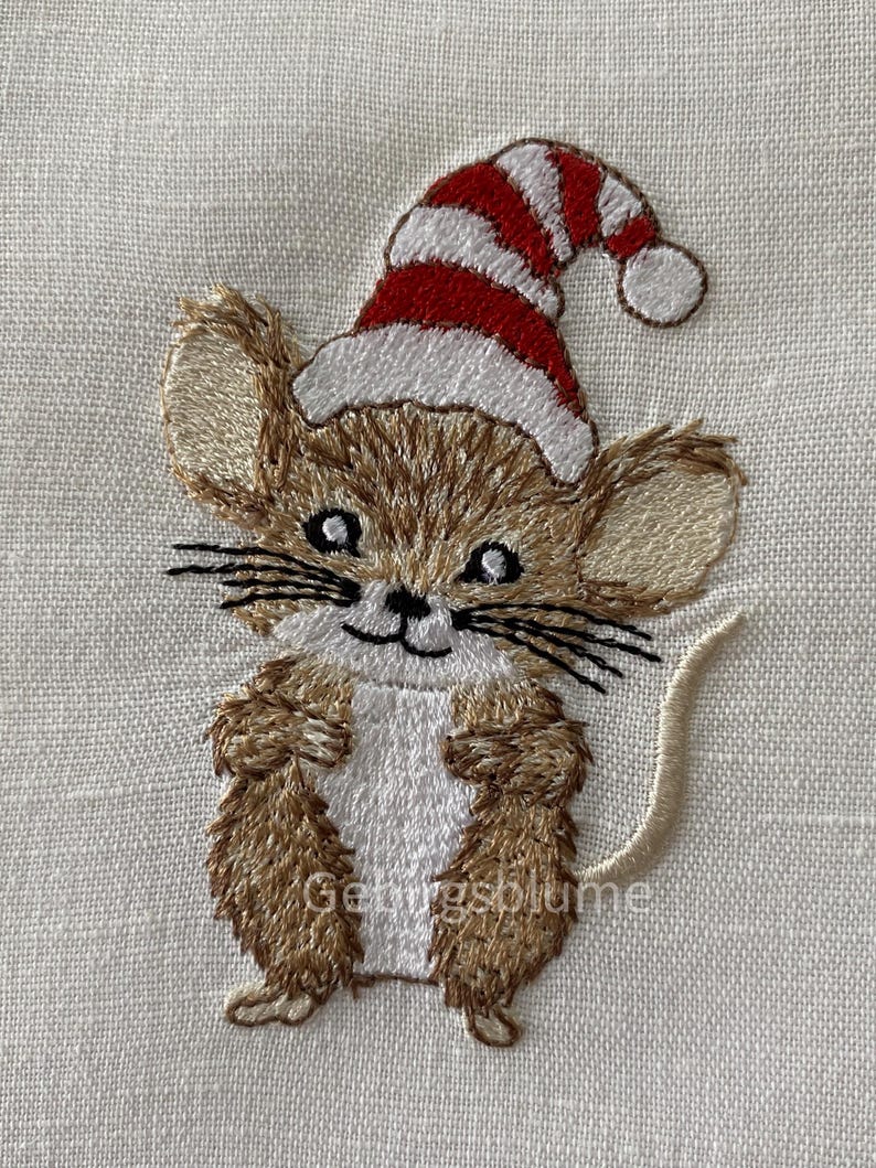 Mouse Machine Embroidery Design Size H3.56*w2.26