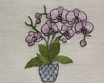 Bordado de orquídeas - Etsy México Bordado de orquídeas - Etsy México
