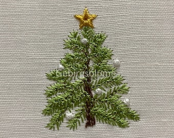 MINI Christmas Tree  embroidery design  Instant Download Digital File Machine Embroidery design Size H2in and H2.5in