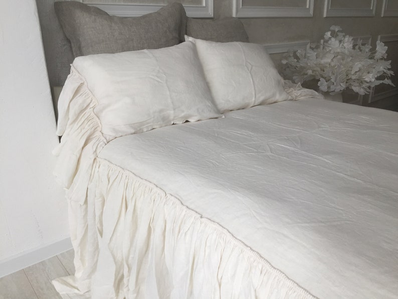 Bed Cover Linen Soft linen bedding Shabby shic Washed linen Etsy