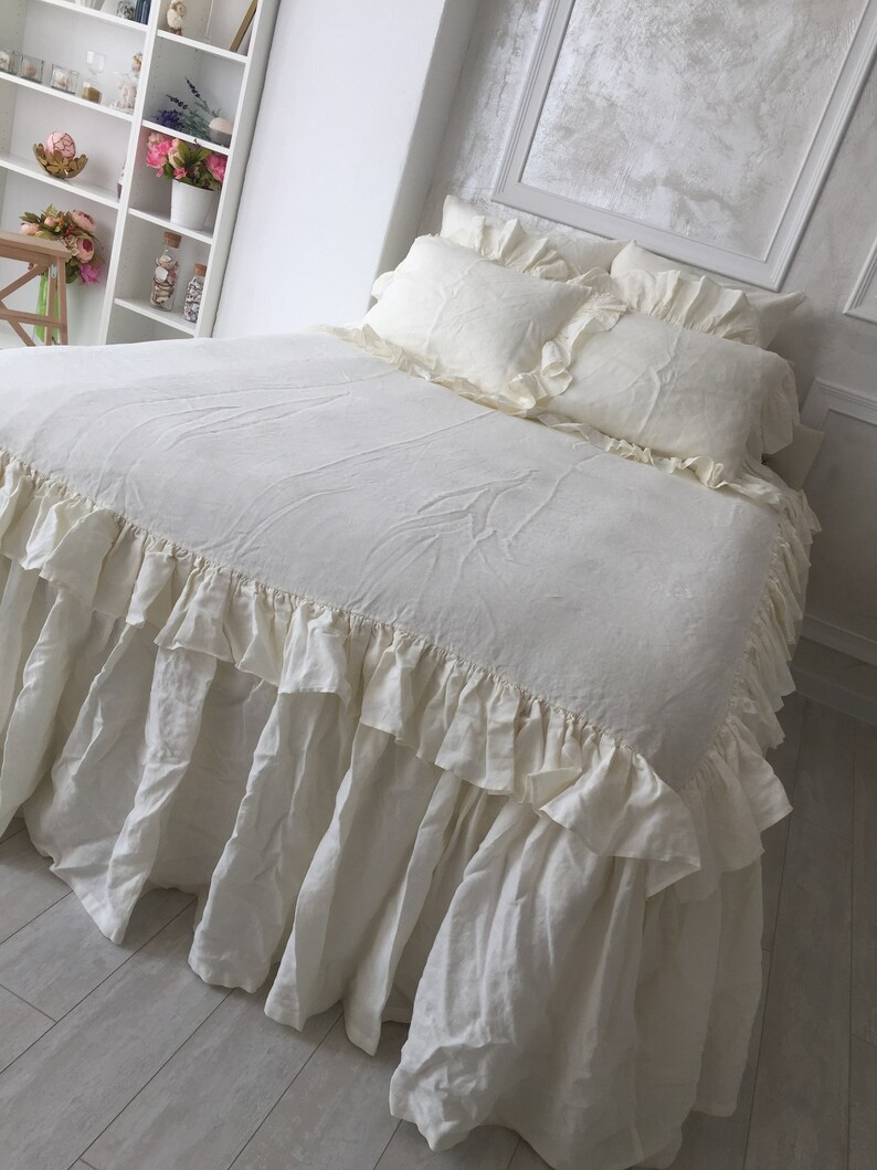 Bed cover Linen Queen Coverlet King bedspread Twin Shabby chic Etsy