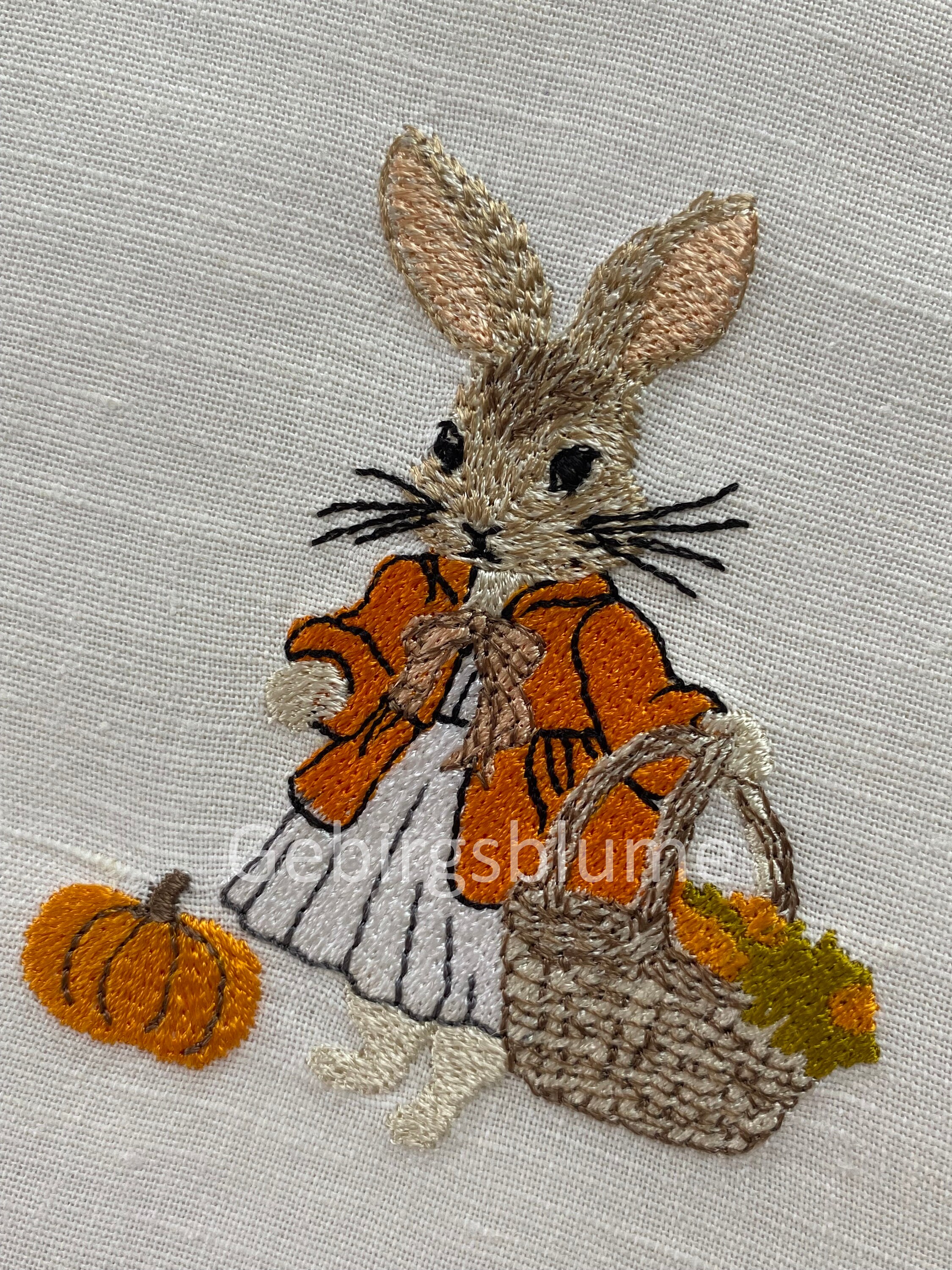 THE MUSEUM VISITOR★RABBIT EMBROIDERY STRIPE CARPENTER PANTS Rabbit Machine Embroidery Designs - Etsy
