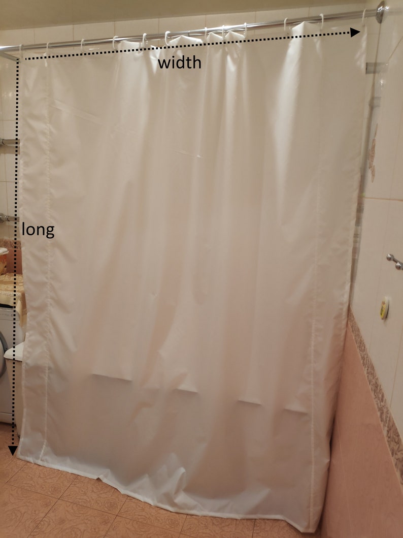 Shower Curtain Liner / Waterproof White Shower Curtain for Etsy