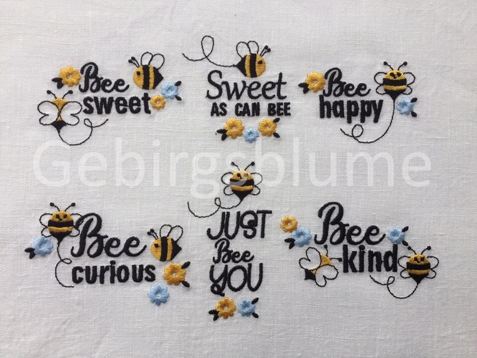 Mini bee embroidery design Machine Embroidery