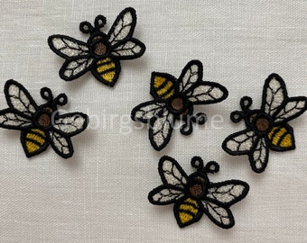 Mini bee embroidery design FSL Bee Machine Embroidery Free standing lace