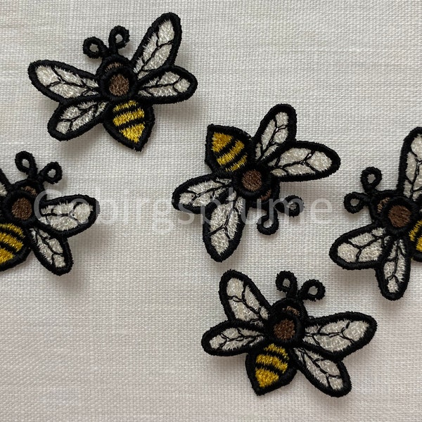 Mini bee embroidery design FSL Bee Machine Embroidery Free standing lace