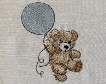 Diseño de bordado a máquina de oso Oso con bordado de globo