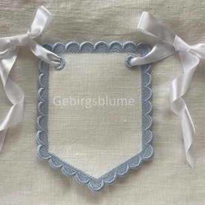 Bunting Banner embroidery Scalloped Edge Birthday Banner Bunting Flag In the Hoop Machine Embroidery Design ITH embroidery