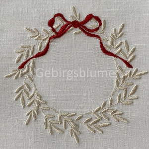 Christmas Wreath Embroidery Design Christmas Monogram  Instant Download Digital File Machine Embroidery design