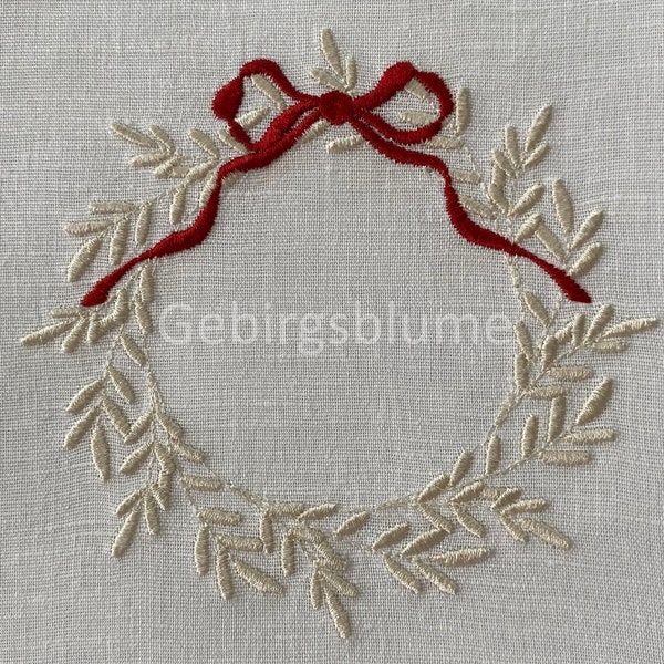 Christmas Wreath Embroidery Design Christmas Monogram  Instant Download Digital File Machine Embroidery design