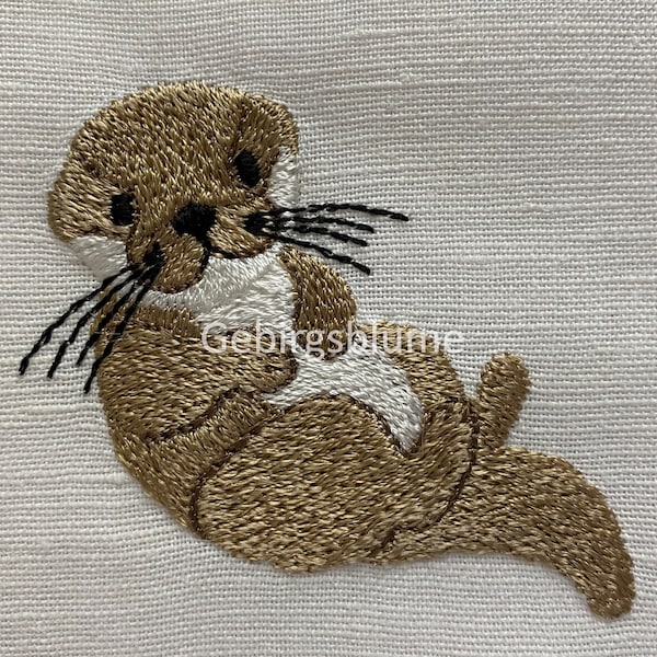 Baby Otter Machine Embroidery Design design Digital File for 4*4 hoop