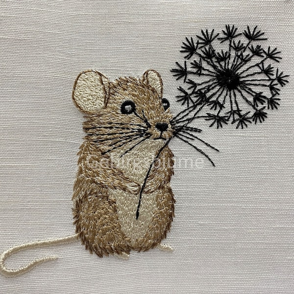 Mouse Machine Embroidery design Digital File Size H4.91*W5.61in