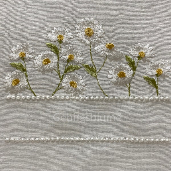 Split Floral Frame Machine Embroidery design Chamomile Embroidery Digital File Size H4.17*W5.42in