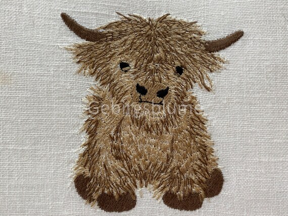 Scottish Highland cow embroidery design Machine Embroidery Instant Download Digital File