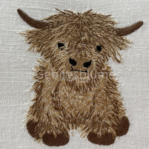 Scottish Highland cow embroidery design Machine Embroidery Instant Download Digital File