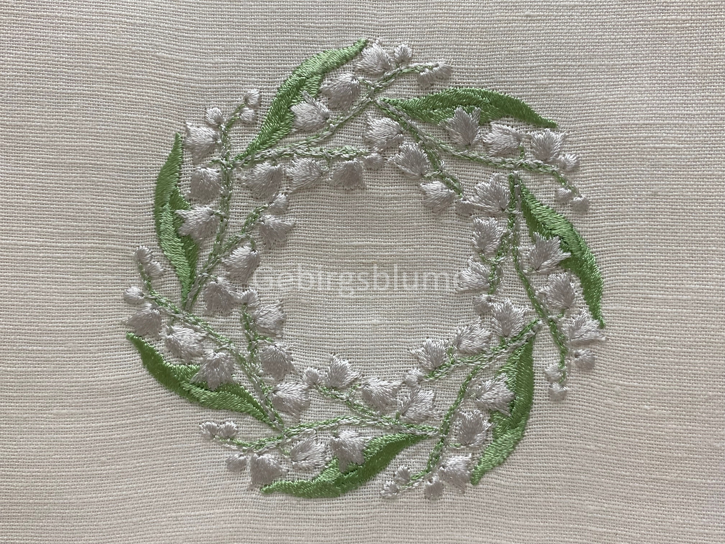 Wreath Machine Embroidery Design Lily of the Valley Embroidery