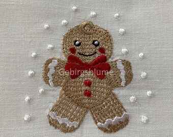 Gingerbread Machine Embroidery design Size H3.50"*W3.21in