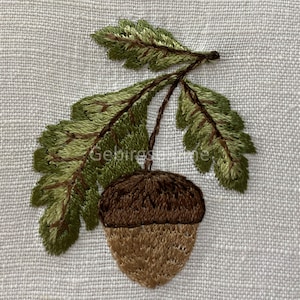 Acorn Machine Embroidery Design Autumn embroidery H2.34*W1.87in