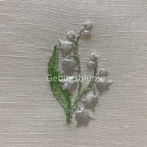 スズランの機械刺繍デザイン 即時ダウンロード デジタルファイルサイズ H2*W1.22"
