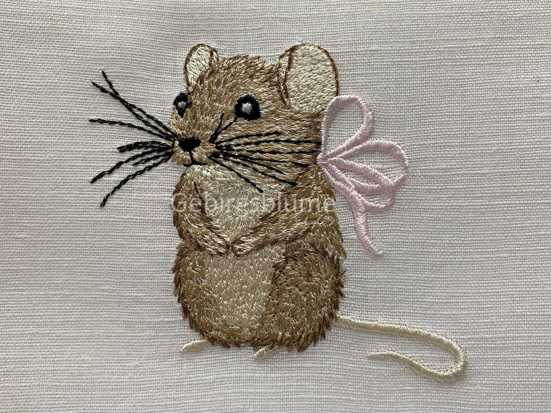 Mouse Machine Embroidery Design Digital File Size H3.21*w3.47in - Etsy