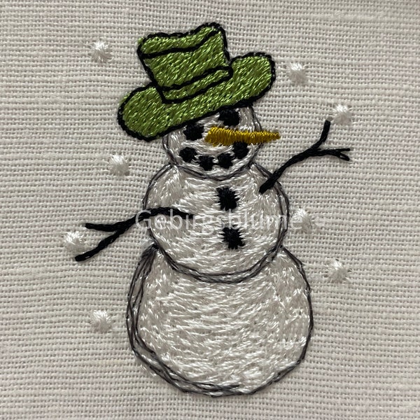Mini Snowman embroidery design  Christmas embroidery Instant Download Digital File Machine Embroidery design for 4*4 hoop