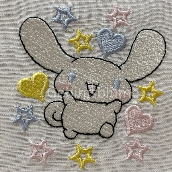 Kawaii Bunny embroidery design kitty Machine embroidery  3 SIZES