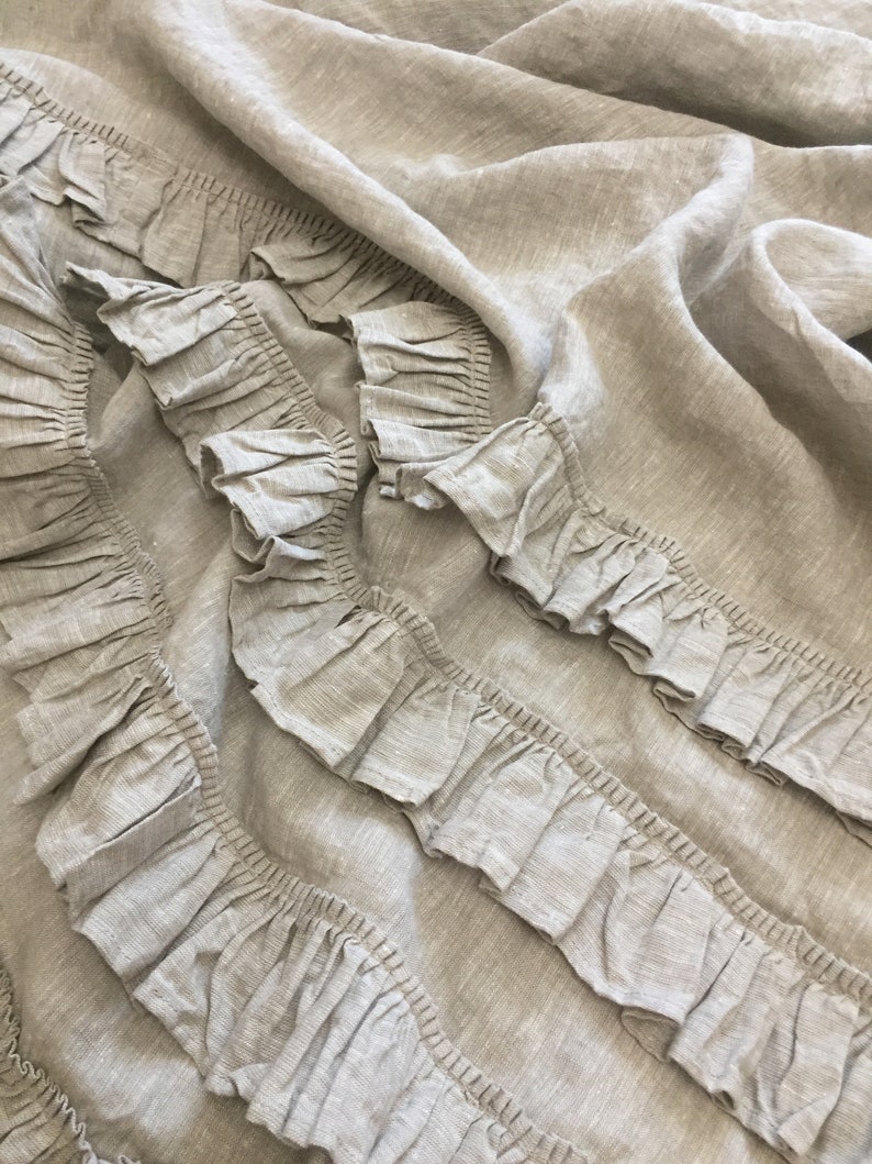 Linen shower curtain Ruffle curtains extra long/extra wide Etsy