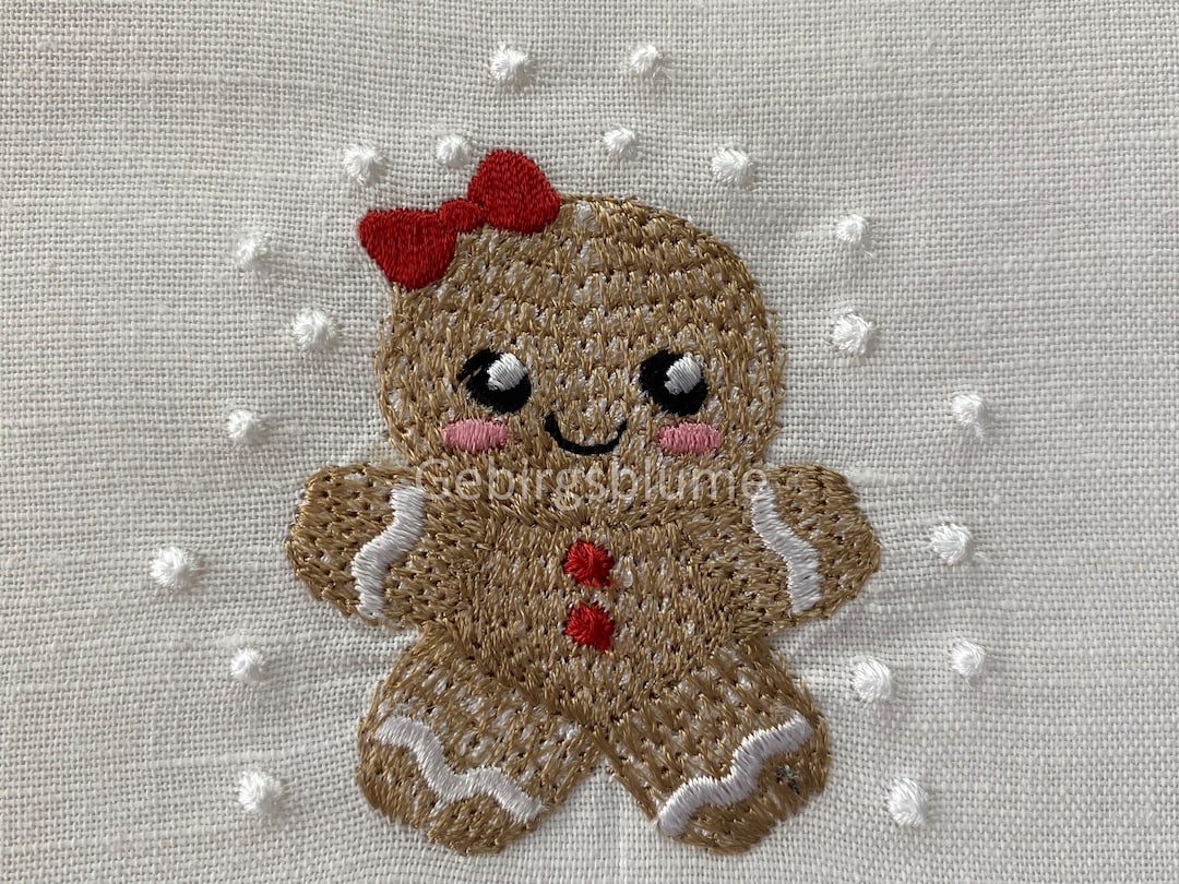 Gingerbread Machine Embroidery Design Size H3.00