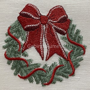 Wreath Machine Embroidery design ONE Size H3.51"*W3.43in