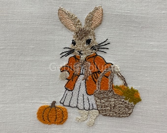 ◆THE MUSEUM VISITOR◆ RABBIT EMBROIDERY STRIPE CARPENTER PA Rabbit Machine Embroidery Designs - Etsy