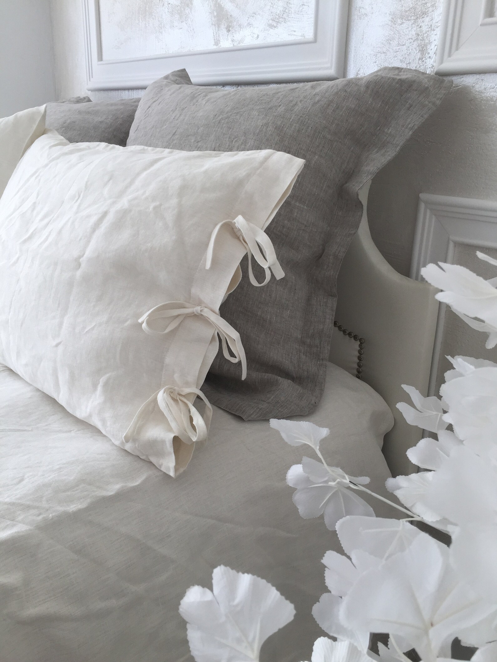 Linen Pillowcases Bow Ties Romantic european linen Softt linen Etsy