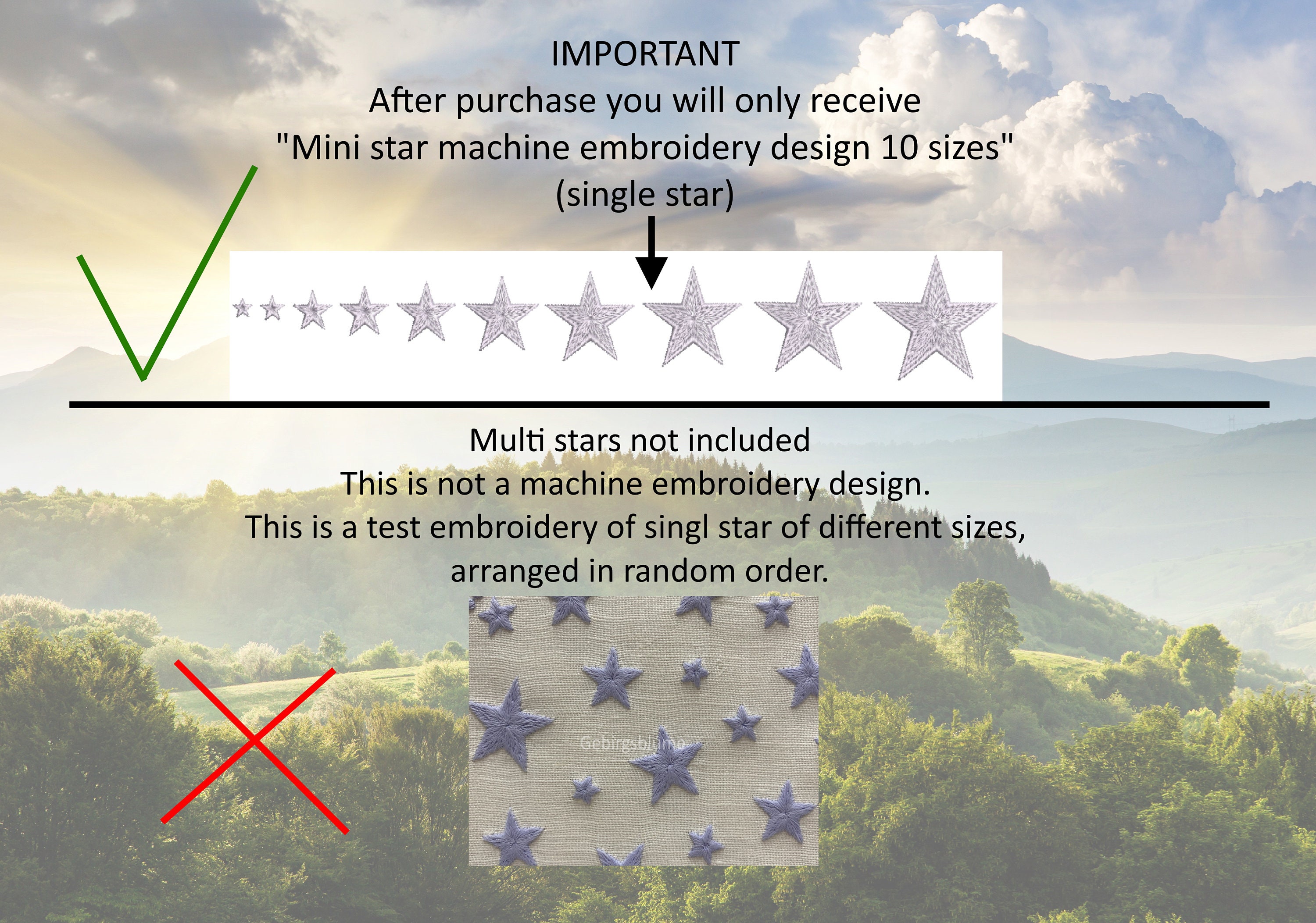 Mini Star Machine Mini Star Machine Embroidery Design 10 Sizes ONLY SINGLE STAR (multi ...