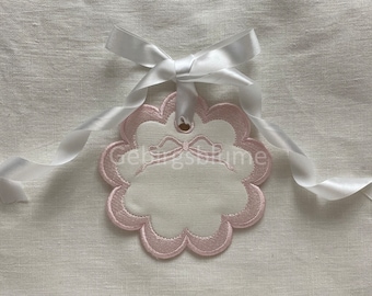 ITH machine embroidery design Bag Tag Embroidery design Scalloped Edge In the Hoop Machine Embroidery Design