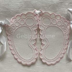 Baby Footprint machine embroidery design in the hoop Baby Feet ITH embroidery