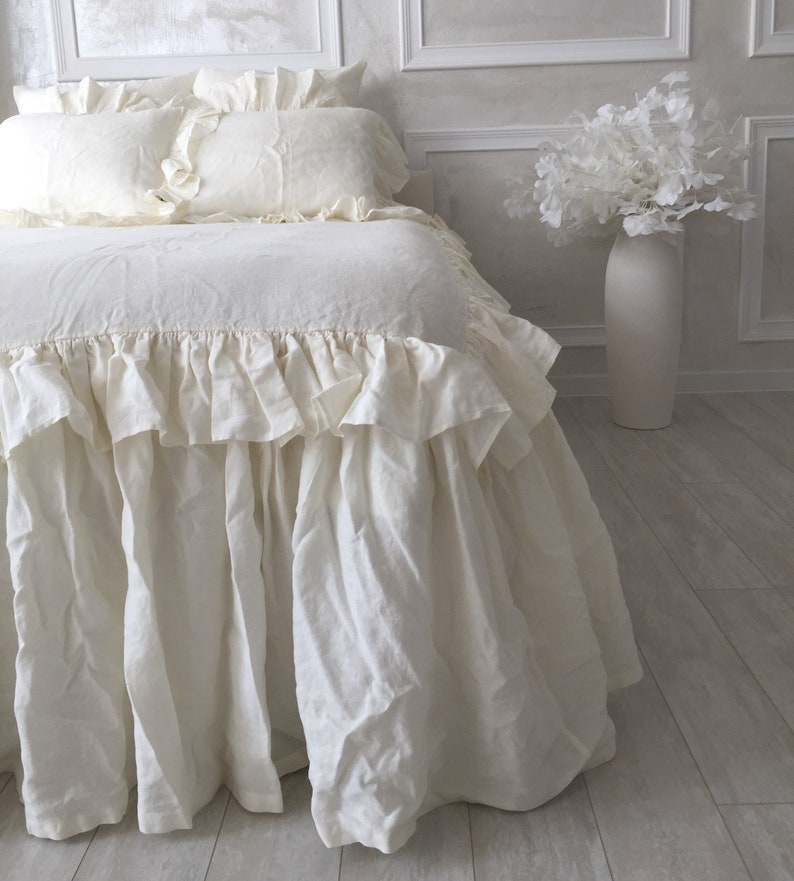Bed Cover Linen Queen Coverlet King Bedspread Twin Shabby Chic Etsy