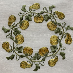 Motif de broderie machine Couronne d&#39;automne Motifs de broderie machine automne