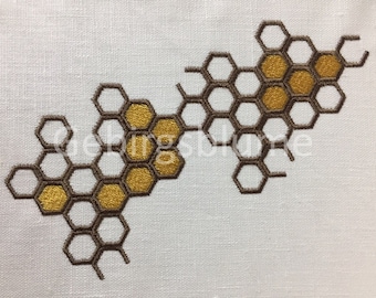 Honeycomb embroidery design Bee Honeycomb Embroidery File