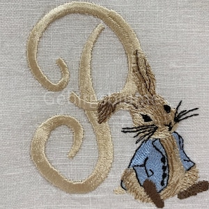 Rabbit Alphabet Machine Embroidery Font one size H3.6 inch 26 uppercase letters A-Z for hoop 4*4in