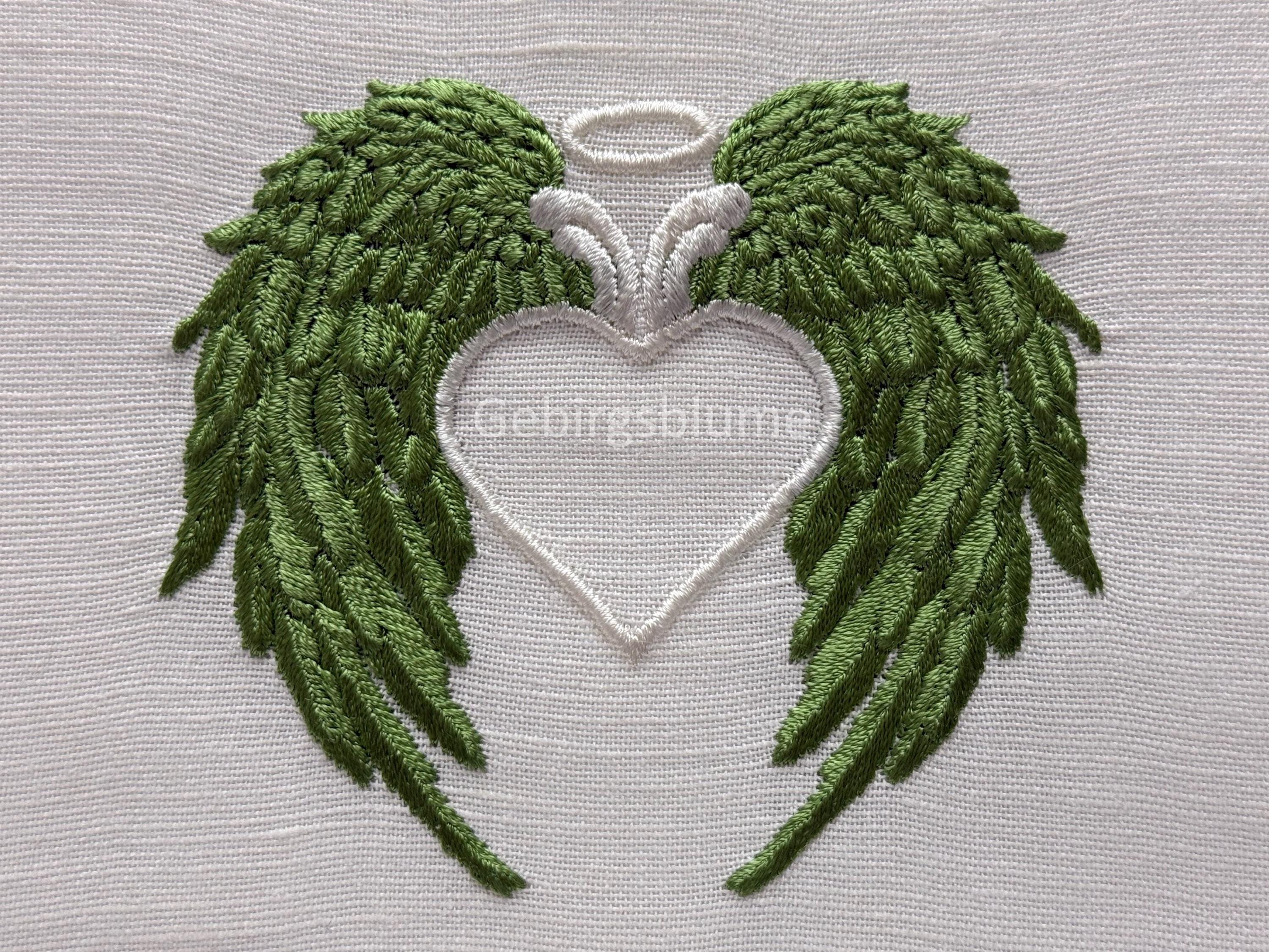 Angel wings Frame Machine embroidery design Size H3.41*W3.70in